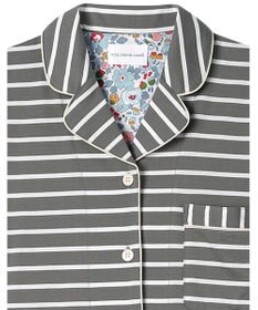 une nana cool 【綿100％】やわらか天竺ボーダー半袖パジャマ MADE WITH LIBERTY FABRIC