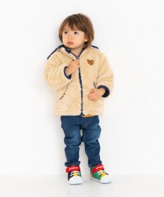 MIKI HOUSE HOT BISCUITS 【80-120cm】 裏ボアフリース リバーシブル総柄ジャンパー