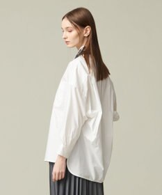 J.PRESS YORK STREET 【WOMEN】コットンタイプライター バックドレープブラウス