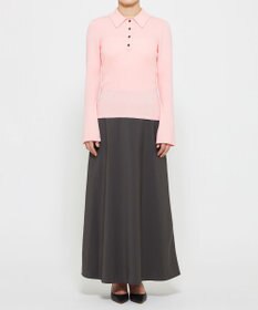 uncrave 【洗濯機洗い可】リブ フレアスリーブポロニット（uncrave STANDARD）