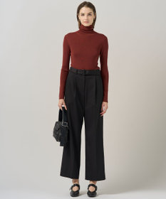 ICB L 【裏起毛】 ウォームサテン ワイドストレートパンツ