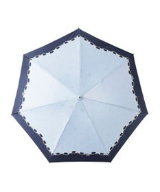 MOONBAT ランバン オン ブルー 折りたたみ傘 チェーン柄サテンジャガードプリント 簡単開閉