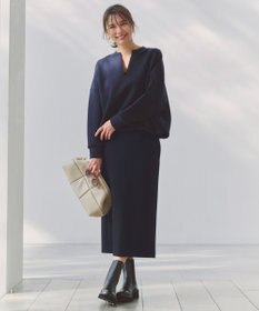 UNFILO BEAUTY FORM JERSEY キーネック トップス