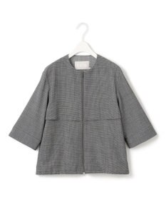 ICB L 【UVカット・洗える】ウール2WAYストレッチ ノーカラーブルゾン