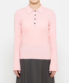 uncrave 【洗濯機洗い可】リブ フレアスリーブポロニット（uncrave STANDARD）