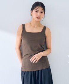 YECCA VECCA 2wayスクエアリブタンクトップ