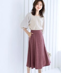 Tiaclasse L 【洗える】大人上品なコーデュロイフレアスカート