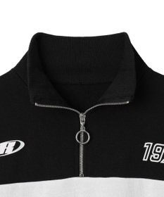 WEGO グラフィックハーフジップビッグスウェット