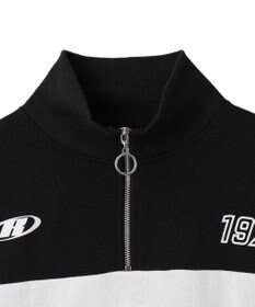 WEGO グラフィックハーフジップビッグスウェット