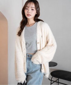 WEGO 【25年秋冬新作/WEB限定】別注USPOLOシャギーニットカーデ