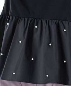 Tiaclasse L 【洗える】パール付きカットソードッキングブラウス