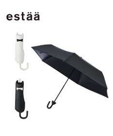 MOONBAT 【遮光100％/UV100%】エスタ (estaa) にゃんこミニ 折りたたみ傘 日傘 軽量 晴雨兼用 猫 ネコ