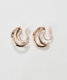 Phoebe 〈痛くないシリーズ/アレルギー対応〉シャイニーダブルフープライトフィットイヤリング　シャンパン