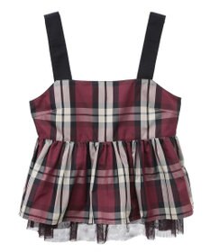 Green Parks ・ＳＵＧＡＲ　ＳＰＯＯＮ　チェックペプラムビスチェ