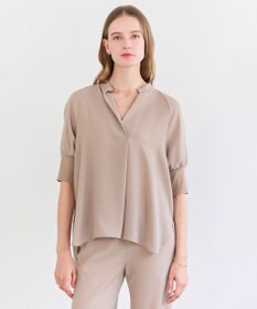 BEIGE， FLEUR / ドレープニット カフスブラウス