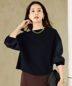 自由区 ウールミラノランタンスリーブ ニット ネイビー