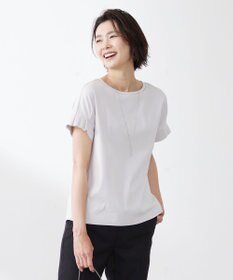 J.PRESS LADIES 【WEB限定カラーあり・接触冷感・UVケア】コンパクトコットンスムース タックスリーブ カットソー
