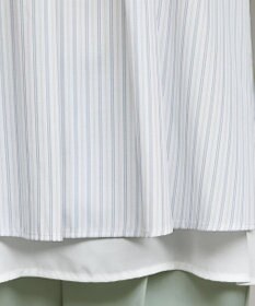 Tiaclasse L ストライプリボンレイヤードブラウス