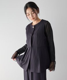 YECCA VECCA パールペプラムジレ