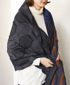 POLS ウールカットジャカードストール