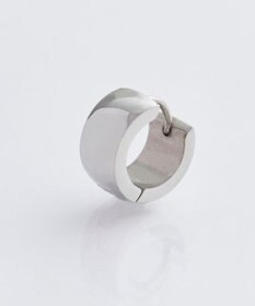 Phoebe 【金属アレルギー対応】ワンタッチワイドフープミニピアス(片耳)/サージカルステンレス シルバー