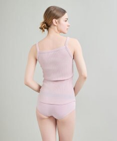 une nana cool 綿100%生地使用 リブ編みコットン キャミソール