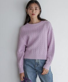 組曲 S 【加藤ローサさん着用】コットンカシミヤMIX ケーブル ニット