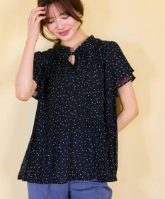 Feroux 【2WAY】シフォンジョーゼットプリーツ ブラウス