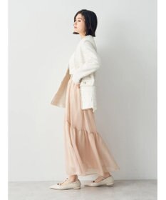 YECCA VECCA 箔プリントシアーギャザースカート