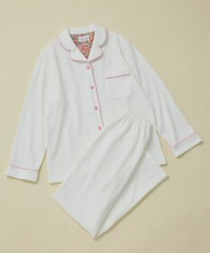 une nana cool 【綿混】ソフトコットンリブ 長袖開襟パジャマ MADE WITH LIBERTY FABRIC
