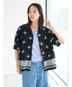 CRAFT STANDARD BOUTIQUE パネル刺繍開襟シャツ