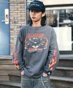 WEGO 【ユニセックス着用ITEM/MLサイズ展開】ヴィンテージライクグラフィックT（LS）