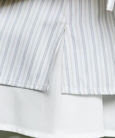 Tiaclasse L ストライプリボンレイヤードブラウス