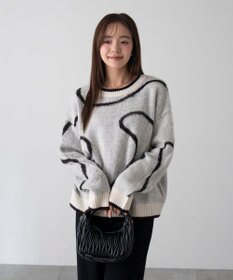 WEGO 【25年秋冬新作】ニュアンスライン配色プルオーバー