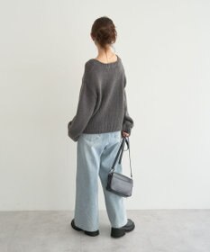 earth music&ecology フロントシャーリングニットプルオーバー