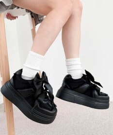 WEGO ダブルリボンフリルスニーカー