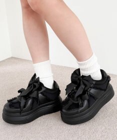 WEGO ダブルリボンフリルスニーカー