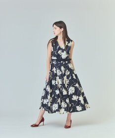 GRACE CONTINENTAL バイカラーボタニカルドレス