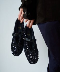 BEIGE， 【一部店舗限定】HENRI EN VARGO / MATHILDE スパンコールメリージェーン