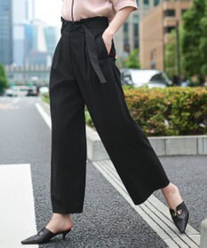 ICB 【接触冷感・UVカット・洗える】 T/Rドライリネン ワイドストレートパンツ