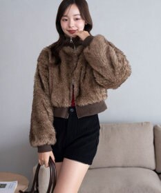 WEGO 【25年秋冬新作】フェイクファーショートブルゾン