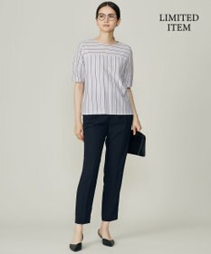 自由区 S 【WEB限定・洗える】ストライプハイゲージジャージー カットソー