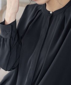 Tiaclasse 【洗える】とろみシャツチュニックブラウス