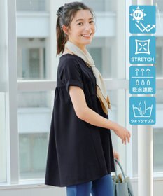 Tiaclasse 【UVカット・吸水速乾】 “きれい見え” バックフレアチュニック