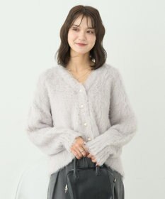 earth music&ecology フワフワパールニットカーディガン