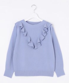 自由区 【洗える】ピュアカシミヤフリルディティール ニット