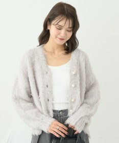 earth music&ecology フワフワパールニットカーディガン