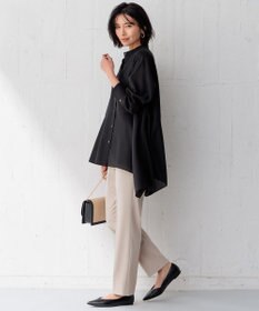 23区 【洗える】クリアストレッチ テーパードパンツ