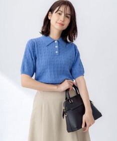 組曲 L ポロ襟 ニットプルオーバー