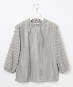 J.PRESS LADIES L プロビスストライプチェック フリルネック カットソー